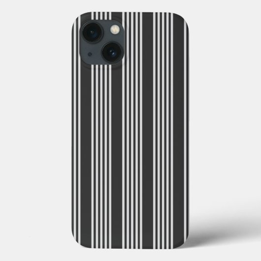 Hellgrau und Holzkohle 5 Streifen Muster Case-Mate iPhone Hülle (Rückseite)