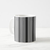 Hellgrau und Holzkohle 5 Streifen Muster Kaffeetasse (Vorderseite Links)