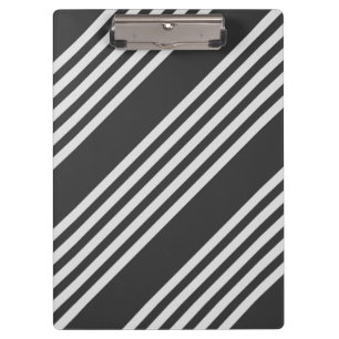 Hellgrau und Holzkohle 5 Streifen Muster Klemmbrett