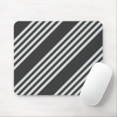 Hellgrau und Holzkohle 5 Streifen Muster Mousepad (Mit Mouse)