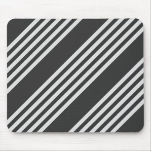 Hellgrau und Holzkohle 5 Streifen Muster Mousepad