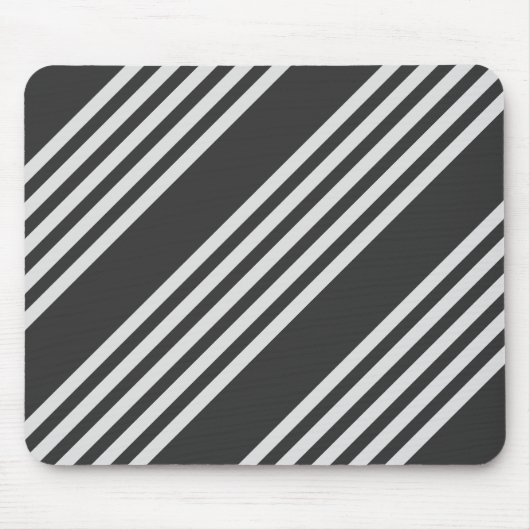 Hellgrau und Holzkohle 5 Streifen Muster Mousepad (Vorne)