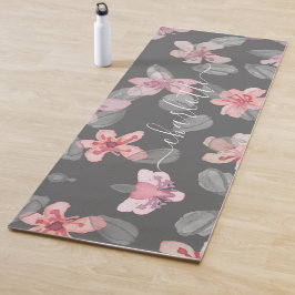 Hellgrau und rosa Monogramm Yogamatte