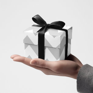 Hellgrau und weiß Chevron Geschenkpapier