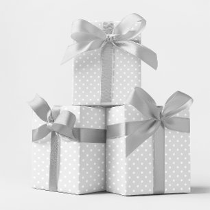 Hellgrau und Weiß Kleine Punkte Geschenkpapier