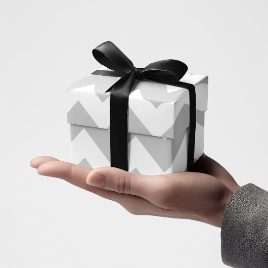 Hellgrau und weiß Zickzack Geschenkpapier