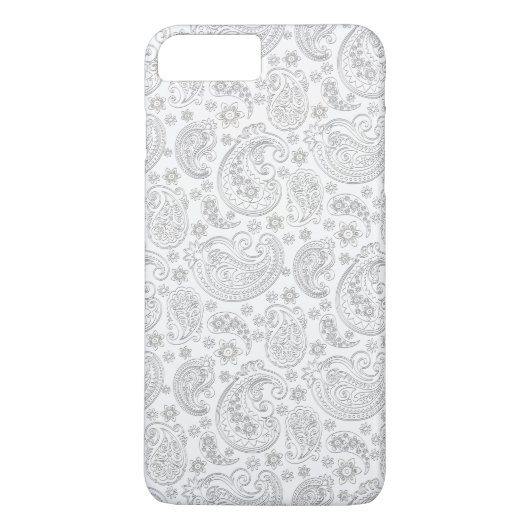 Hellgrau Vintage Paisley Case-Mate iPhone Hülle (Rückseite)
