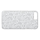 Hellgrau Vintage Paisley Case-Mate iPhone Hülle (Rückseite (Horizontal))