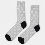 Hellgrau weiß im Art Deco-Stil. Socken (Linkes Detail)