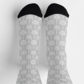 Hellgrau weiß im Art Deco-Stil. Socken (Oben)