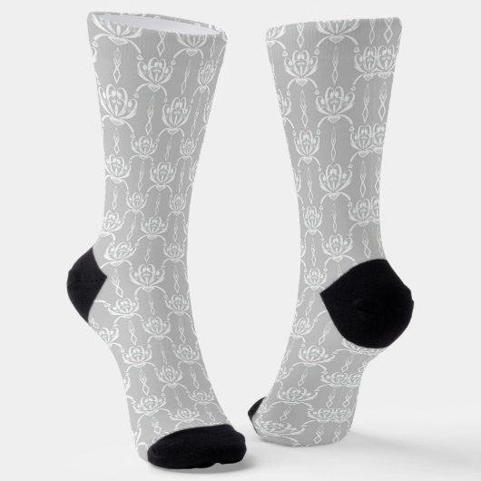 Hellgrau weiß im Art Deco-Stil. Socken (Gewinkelt)