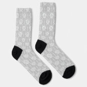 Hellgrau weiß im Art Deco-Stil. Socken (Rechts)