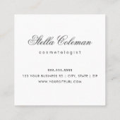 Hellgrau-weiße Logo-Minimalist Quadratische Visitenkarte (Rückseite)