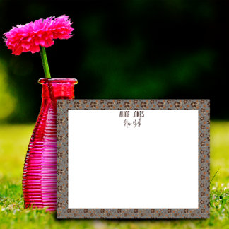 Hellgraubraune Blume Notizblock