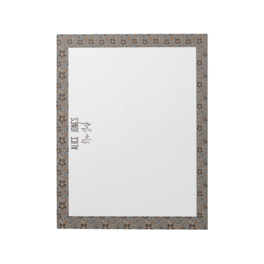 Hellgraubraune Blume Notizblock (Rotiert)