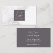 Hellgraue Aquarell-Marmor-Visitenkarte Visitenkarte (Vorne/Hinten)