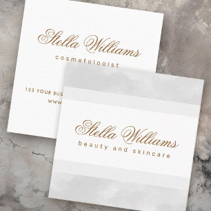 Hellgraue Aquarell Wellness-Center Boutique Kallig Quadratische Visitenkarte