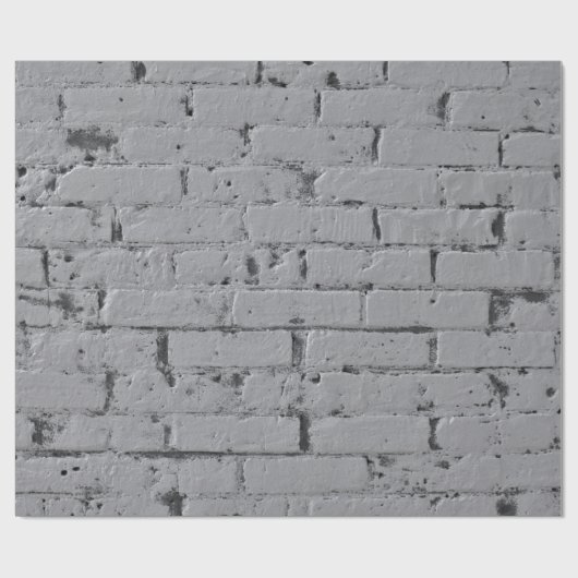 Hellgraue bemalte Ziegelmauer Geschenkpapier (Flach)