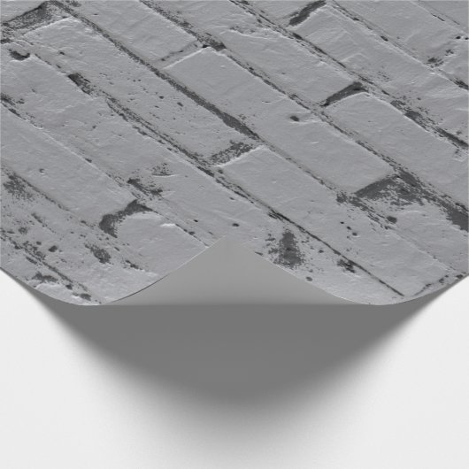 Hellgraue bemalte Ziegelmauer Geschenkpapier (Ecke)