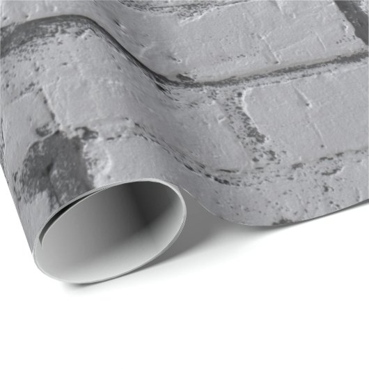 Hellgraue bemalte Ziegelmauer Geschenkpapier (Rolleneckpunkt)