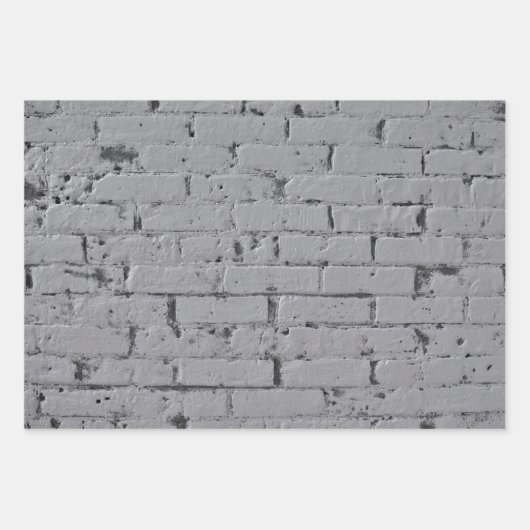 Hellgraue bemalte Ziegelmauer Geschenkpapier Set (Vorderseite 2)