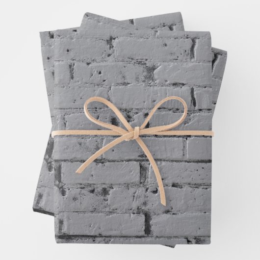 Hellgraue bemalte Ziegelmauer Geschenkpapier Set (Beispiel)