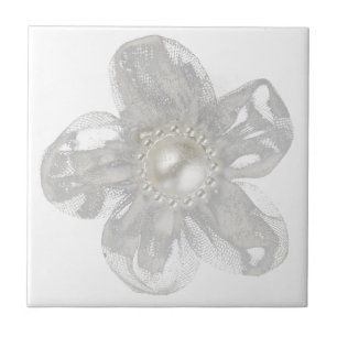 Hellgraue Blume Fliese