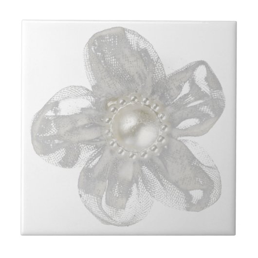 Hellgraue Blume Fliese (Vorderseite)