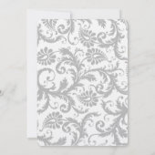 Hellgraue Damaske Hellgelbe Hochzeit Einladung (Rückseite)
