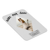 Hellgraue Diamant Foto Hochzeit Termin vormerken Magnet (Rechte Seite)