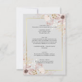 Hellgraue Elegante Hochzeit der Blumen Einladung (Rückseite)