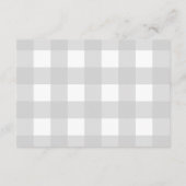 Hellgraue Gingham Diaper Raffle Ticket Card Begleitkarte (Rückseite)