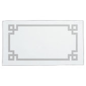 Hellgraue griechische Schlüsselgrenzengröße Kissenbezug (Vorderseite-Rechts)