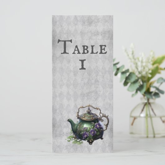 Hellgraue Hexen Tee Verzauberte Biertische Karten (Stehend Vorderseite)