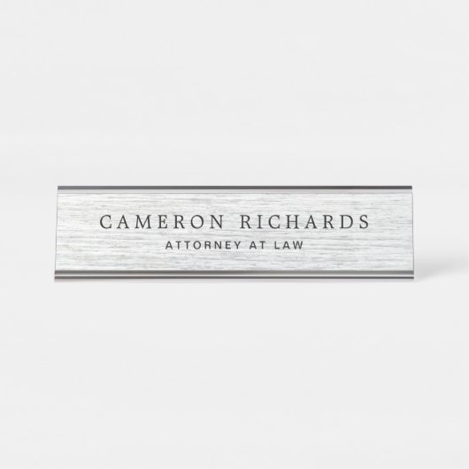 Hellgraue Imitate Holzkörnername und Titelvorlage Schreibtischnamensplakette (Vorderseite )