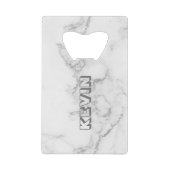 Hellgraue Imitate Marmorkreditkartenleuchte Geldbeutel Flaschenöffner (Vorderseite)