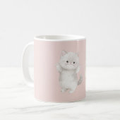 Hellgraue Kätzchen Katze Miauen Kaffeetasse (Vorderseite Links)
