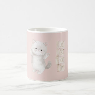 Hellgraue Kätzchen Katze Miauen Kaffeetasse