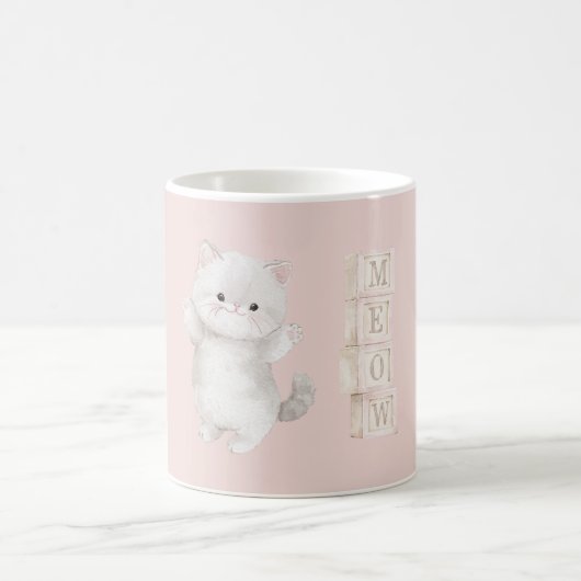 Hellgraue Kätzchen Katze Miauen Kaffeetasse (Mittel)