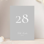 Hellgraue klassische Elegant Calligrafy Wedding Tischnummer<br><div class="desc">Dieses Design ist Teil einer Kollektion; Bitte kontaktieren Sie mich in Touch,  wenn Sie Hilfe beim Finden von passenden Designs oder Produkten benötigen; auch in anderen Farben erhältlich</div>