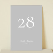 Hellgraue klassische Elegant Calligrafy Wedding Tischnummer