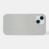 Hellgraue Lederoptik-Handyhülle iPhone 15 Hülle (Rückseite (Horizontal))