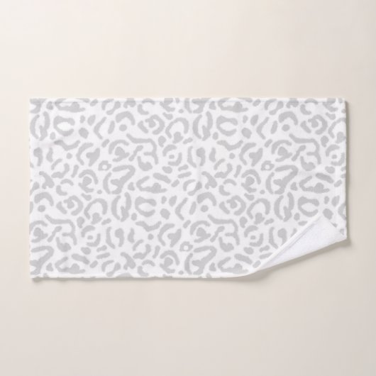 Hellgraue Leopardendrucke Badhandtuch Set (Handtuch)