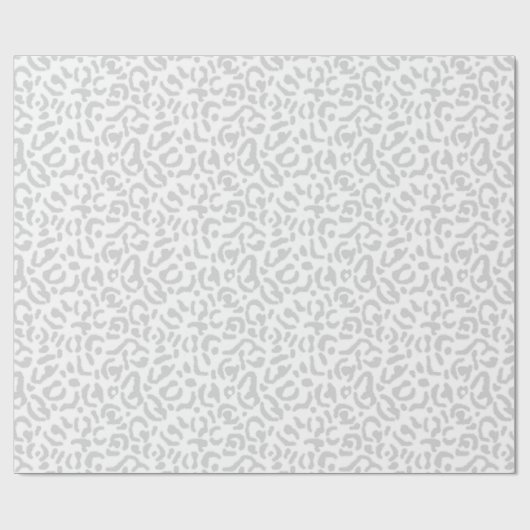 Hellgraue Leopardendrucke  Geschenkpapier (Flach)
