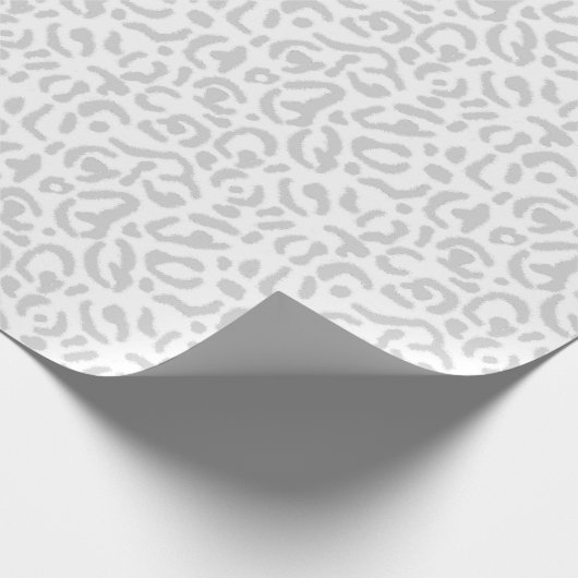 Hellgraue Leopardendrucke Geschenkpapier (Ecke)