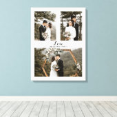 hellgraue Liebe Skript Custom Foto Collage Leinwanddruck (Insitu (Holzboden))