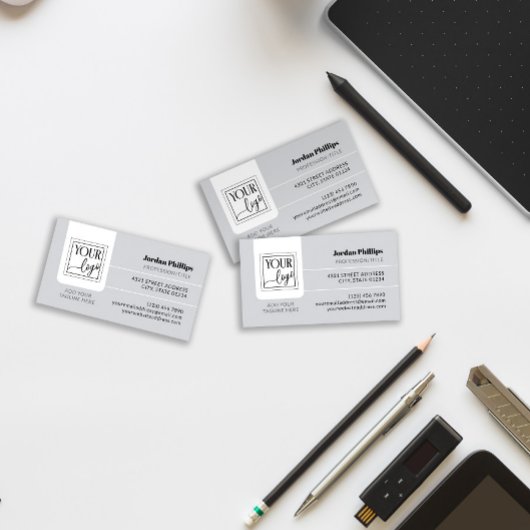 Hellgraue Logo einseitig hinzufügen Visitenkarte