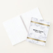 Hellgraue Marmorstruktur Gold Streifen Akzent Notizblock (Innenseite)