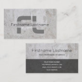 Hellgraue Marmorstruktur in Monogramm Visitenkarte (Vorne/Hinten)