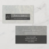 Hellgraue Marmorstruktur in Monogramm Visitenkarte (Vorne/Hinten)
